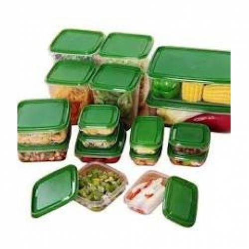 Softmark - Lastic Storage Bowls Set - 17 Pieces Green