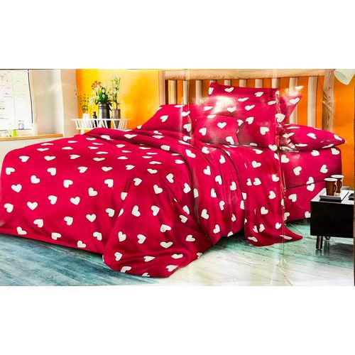 product_image_name-Premium-Luxury 4-Piece Bedsheet Set (2 Bedsheets + 2 Pillowcases)- Red-1