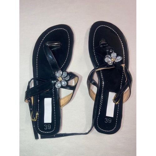 product_image_name-Generic-Stylish Ladies Flat Sandals for women - Black-2