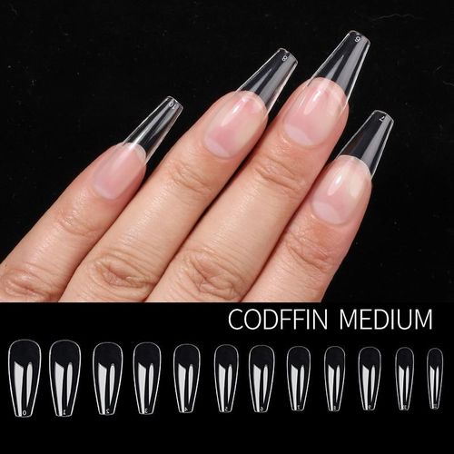 120Pcs French Art False Fake Nails Full Nail Tips Acrylic Artificial Nails  Box | eBay