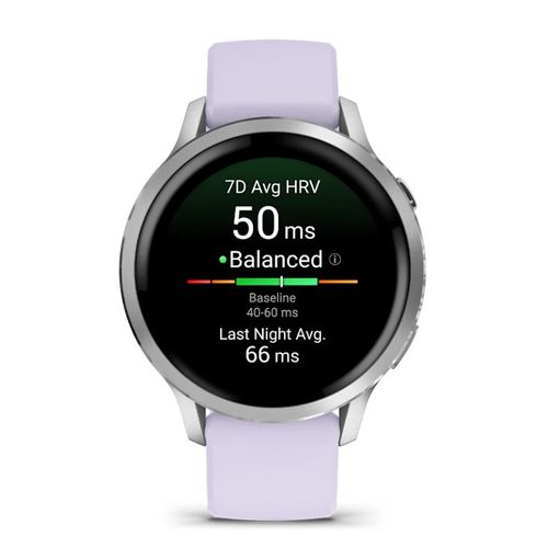 product_image_name-Garmin-Venu® 4 - 41 mm Silver with Periwinkle Silicone Band-2