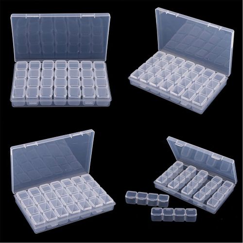 Shop Generic 4Pack 28 Grids Clear Small Parts Storage Box Beads