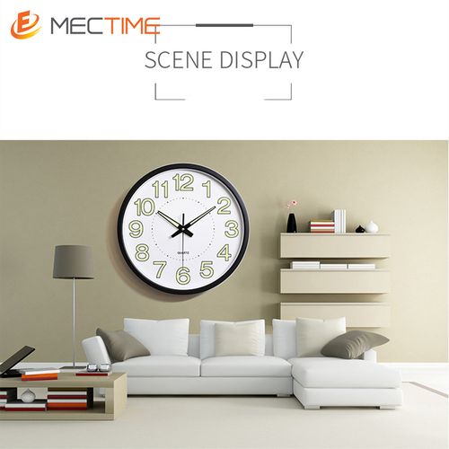 product_image_name-Generic-12 Inches Luminous Wall Clock Silent Quartz Clock - Black-5