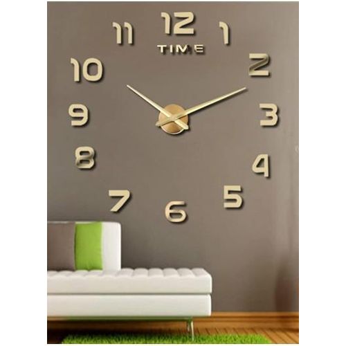Generic 31.5" 3D DIY Frameless Wall Clock Modern, Silent & Stylish Home Decor - Gold