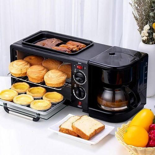 Generic 3 in 1 Breakfast Electric Toaster Oven & Coffee Maker - 9L Black