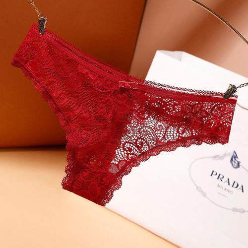 Shop Generic New Solid Color Sexy Lace Transparent Girl Low Waist Fun  Underwear G-String Pants Teenage Women's Thong Online