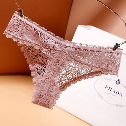 Shop Generic New Solid Color Sexy Lace Transparent Girl Low Waist Fun  Underwear G-String Pants Teenage Women's Thong Online