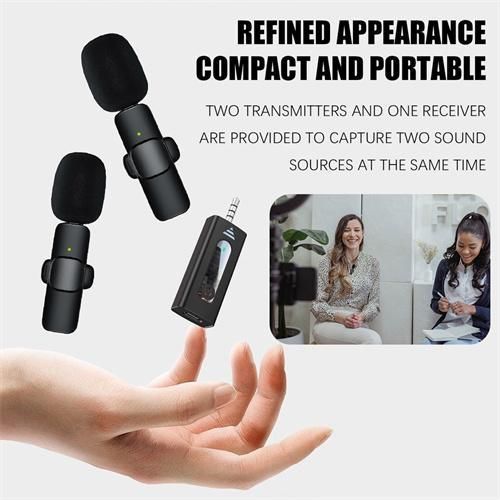 DRASURE 3.5mm Wireless Lavalier Lapel Microphone Omnidirectional Condenser Mic(2Microphone) - image 8