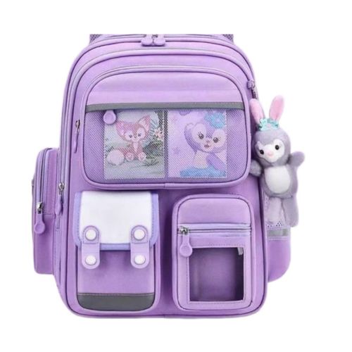 product_image_name-Genetic-Solid School Bags for Primary School Student of 8-12 Year-Purple-1