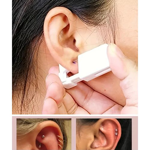 product_image_name-Generic-4pcs Disposable Ear Piercing Gun Kit with 12pcs Cubic Zirconia Stud Earrings – Safe & Easy Home/Salon Piercing Tool - White-4