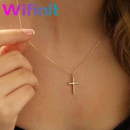 product_image_name-Fashion-WIFINIT Cuban Long Gold Chain With Jesus Cross Pendant-3