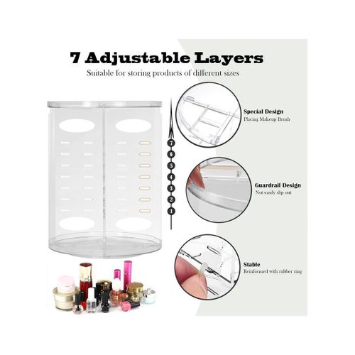 product_image_name-Generic-Rotating Makeup Organizer – Adjustable Multi-Layer Cosmetics Storage -D25.4 x H20.3)cm / (D10 x H8)inch-6