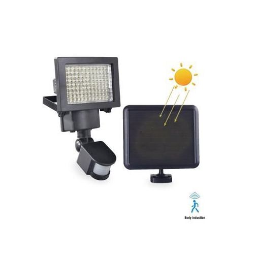 White Label 1200mAh Solar Security Light - 100 LED 15W Motion & Light Sensor Outdoor Lamp with Adjustable Panel