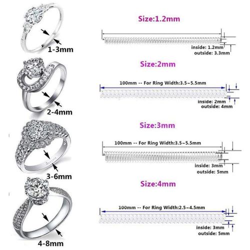 12 Pcs/set Invisible Clips Guard Ring Sizer Invisible Ring Size Adjusters  Fit for Man and