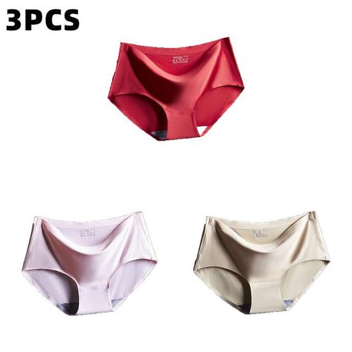 Shop Generic Hot 3pcs/lot Sexy Panties Women's Set Panties Solid Female  Underwear Mid-Rise Silky Ladies Briefs Comfort Seamless Panties Online