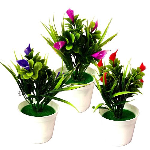 product_image_name-Generic-3 POTS of Artificial Calla Lily Green Small Potted Plants for Home Decoration-1