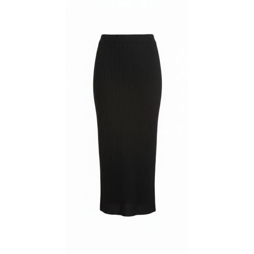 product_image_name-Generic-Black Ribbed Knit Midi Skirt-1