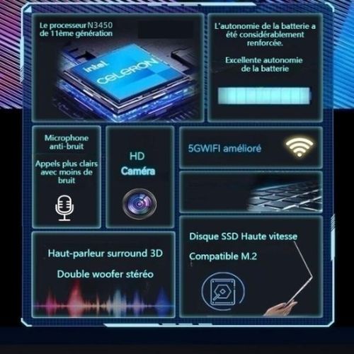 product_image_name-WSD-E142N- 14"Laptop  Intel N3450 6GB+256 GB SSD - Win10 Portable Computer-6