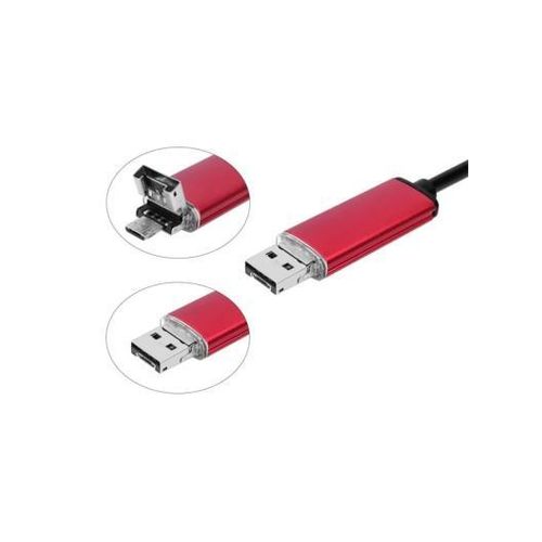 White Label 5M 6-LED 7mm Android PC USB Waterproof Endoscope Inspection Video Camera AN99 - Red