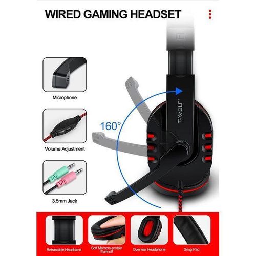 Generic 4-in-1 Gaming Combo Set – Keyboard, Mouse, Headset, and Mouse Pad - Black/Red - image 5