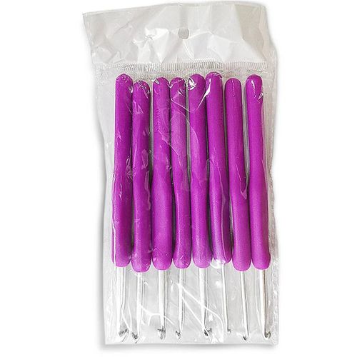 Generic 8 Sizes Soft Plastic Handle Home Aluminum DIY Crochet Knit Hook Knitting - image 2