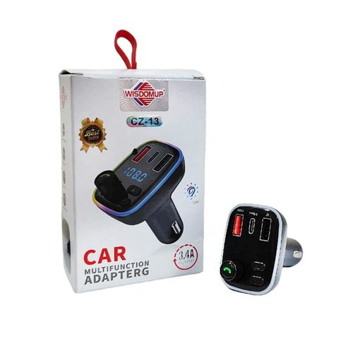 Mp3 Bluetooth Wisdomup CZ-13 Bluetooth Car FM Transmitter and Multifunction Adapter with USB Charging and Hands-Free Calling