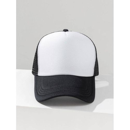 product_image_name-Generic-2pcs Unisex Two - Tone Black and White adjustable unisex trucker Cap hat-1
