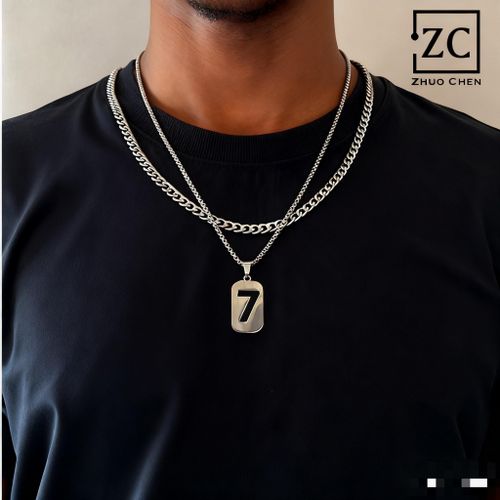 product_image_name-Fashion-Men's Trendy High Quality 7 Pendant Necklace Set-2 Pieces-1