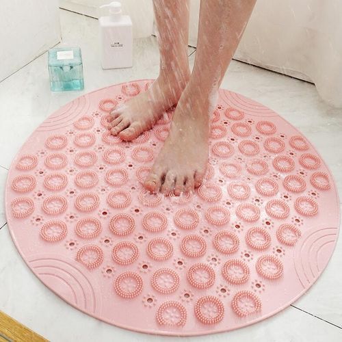 White Label Bathroom Anti-slip Mat with Suction Cup and Foot Massage Points - Pink - image 2
