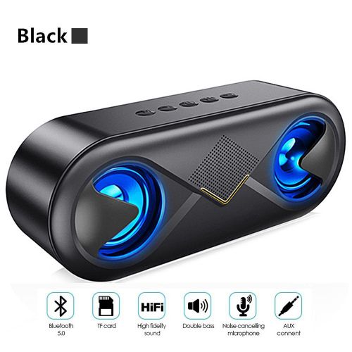 Generic Wireless Bluetooth Audio 3D Surround Dual Speaker -Black