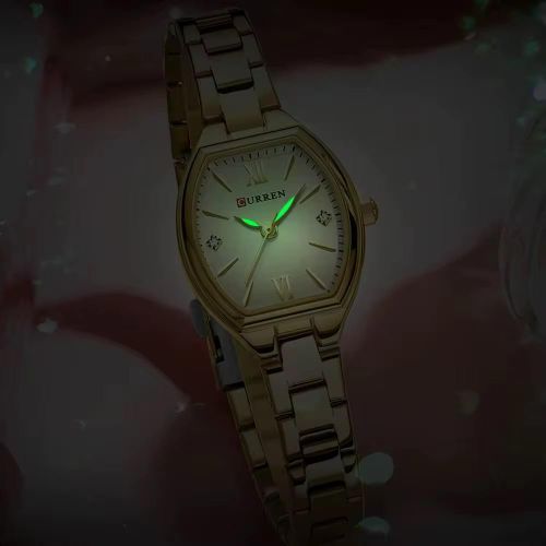 product_image_name-Curren-Fashionable Barrel-Shaped Simple Elegant Quartz Watch Women's Elastic Band Retro Women's Watch-Silver-6