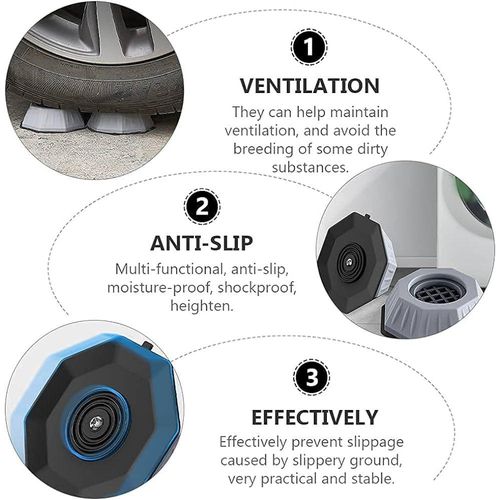 product_image_name-Generic-4PCs Floor Mat Washing Machine Anti Vibration Feet Pads Non Slip Grey Black-4