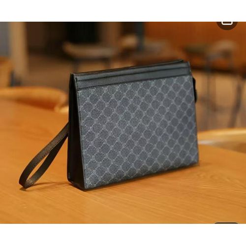 AD Classic leather Long Wallet Pouch for Men - Black
