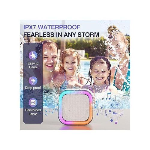 product_image_name-Generic-2*Microphone,1*Speaker Indoor and Outdoor Portable Wireless LED Bluetooth HIFI Karaoke Microphone Speaker - Beige-6