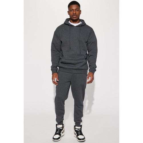 product_image_name-Generic-Unisex 2Pcs Hoodie Jogger Set - Dark Grey-3