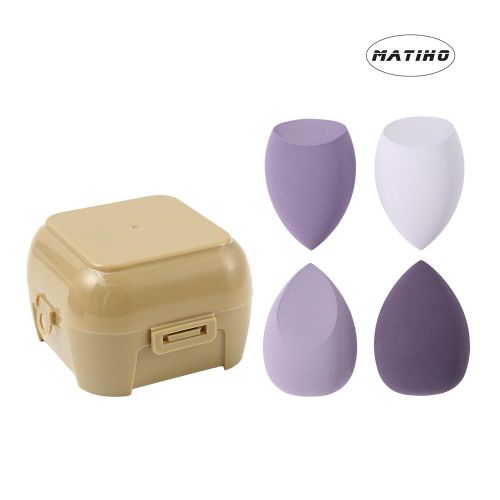 product_image_name-MATIHO-4-Piece Makeup Sponge Set, Multi-Color Beauty Blender for Flawless Liquid Foundation - Soft, Skin-Friendly, Dry & Wet Use-1