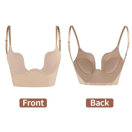 Shop Generic Bodysuit Shapewear Deep V_Neck Body Shaper Backless U Plunge  Thong Shapers Waist Trainer Women Clear Strap Padded Push Up  Corset(#A-White) Online