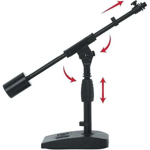 Generic Professional Adjustable Desktop Microphone Stand with Boom Arm - Black - image 2