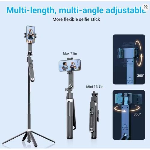 product_image_name-Generic-Q515 Anti Shake Extendable 4-Leg Smartphone Facial Tracking(Ai) Gimbal with Selfie Stick -Black-2