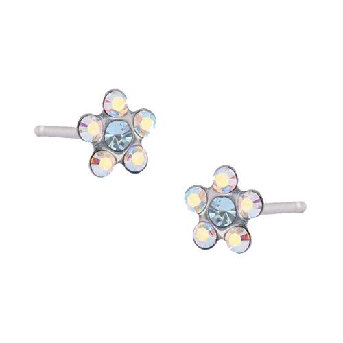 Studex Daisy Ab Crystal-March Aquamarine Stainless Steel Ear Stud For Kids - Multicolor - image 4