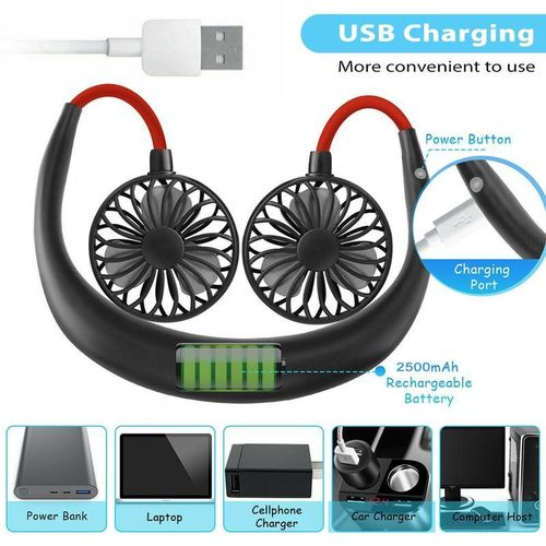 Generic Bladeless Hanging Neck Fan-Black - image 2