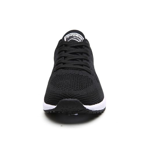 product_image_name-Fashion-Round Toe Athletic Lightweight Sneakers - Black-3