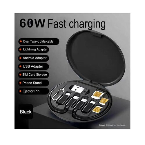 ShebSheb 4-in-1 USB C to Lightning Adapter Kit with Multi-Functional Storage Box(Black) - image 2