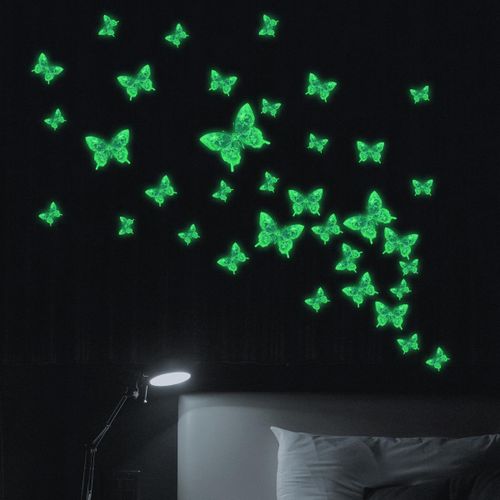 product_image_name-Generic-Green Light Butterfly Wall Decoration Luminous Wall Stickers-Suitable For Living Room Bedroom Background Decoration-1