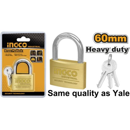 product_image_name-Ingco-DBPL0602 Heavy Duty Brass Padlock - Gold-1