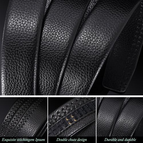 product_image_name-Generic-2-Piece Leather Automatic Buckle Belt - Black/Gold - Black/Gold-2