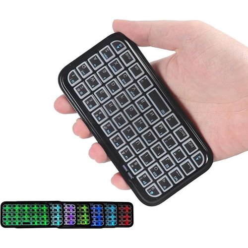 Generic Mini  Rechargeable Bluetooth Keyboard- Black
