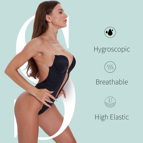 Shop Generic Sexy Body Shapewear Women's Shapers Strapless Deep V_Neck  Invisible Backless Bra Thong Shapewear for Women Waist Trainer  Corset(#Black) Online