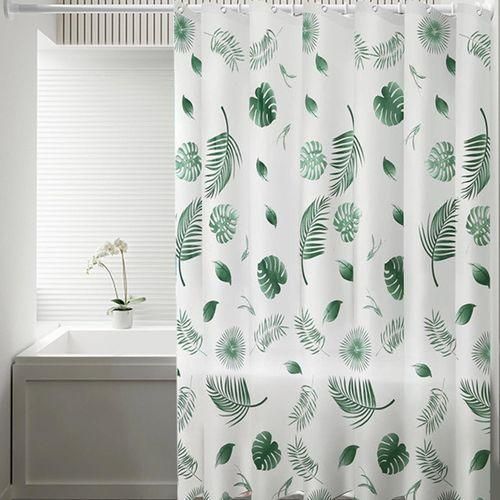 product_image_name-Generic-Shower Curtain Green Leaves Set With Curtain Hook 1.8*2Mtrs-4