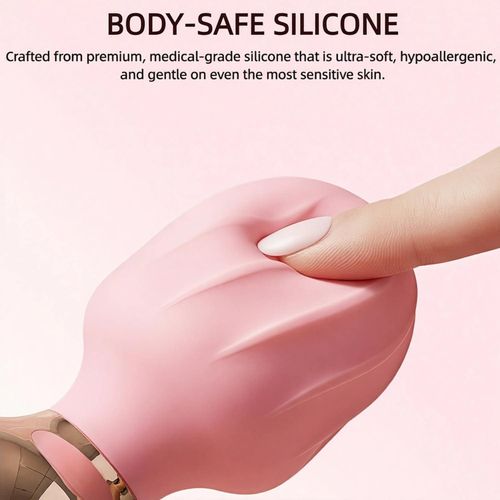 Generic Pink Silicone Handheld Massager Dual Motor 24 Modes Waterproof Rechargeable Quiet Wand - image 5